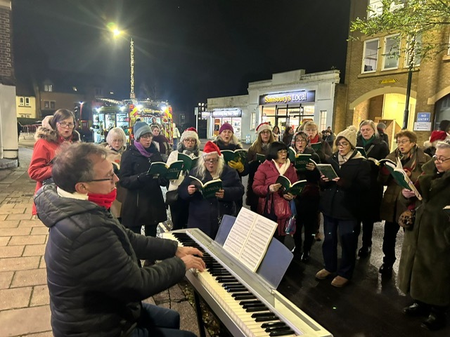 Choir and Phil trying to stay warm!